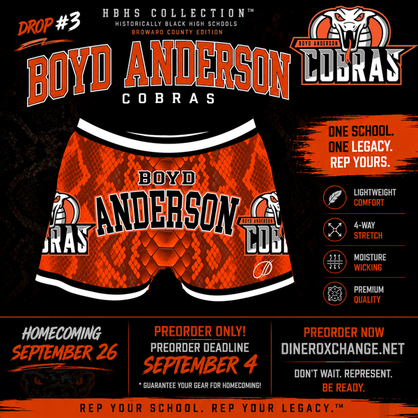 HBHS™ Boyd Anderson Alumni Shorts — Orange Snakeskin